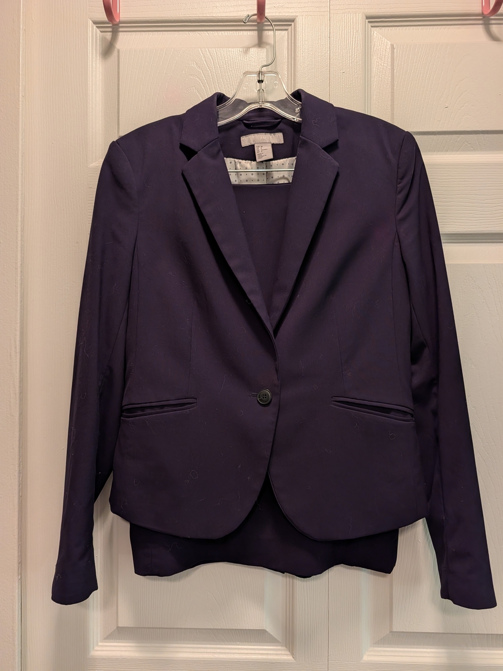 H&M Tailored Navy Women's Blazer Jacket And Pencil Skirt Set